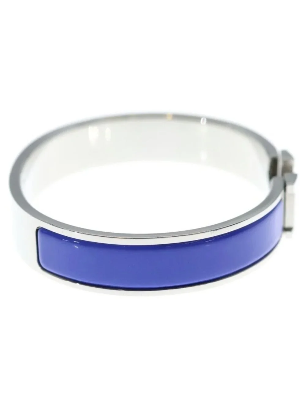 Hermes Clic Enamel P Buckle Bracelet Blue